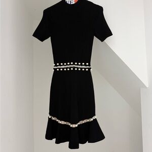 Alice + Olivia Black Dress with Pearl Details